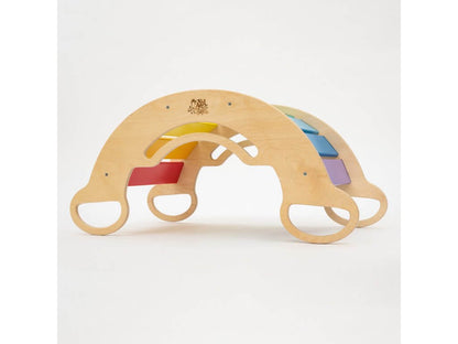 5-in-1 Montessori Kletterbogen Bunt zum Klettern und Wippen