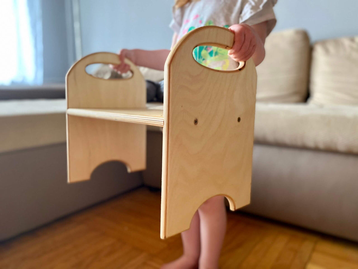 Tritthocker für Kinder aus Holz, personalisierbar mit Namen