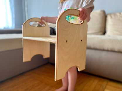 Tritthocker für Kinder aus Holz, personalisierbar mit Namen